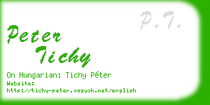 peter tichy business card